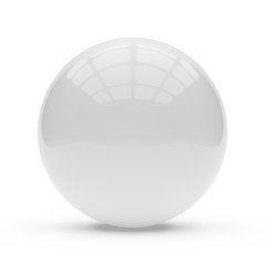 3d white sphere on white background
