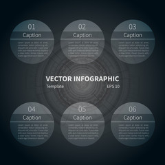 Futuristic infographic template on the gray background.