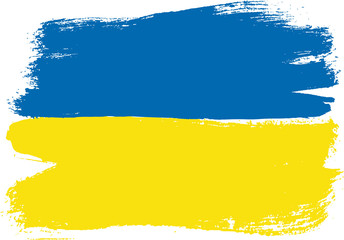 Ukraine Flag Vector Hand Painted with Rounded Brush