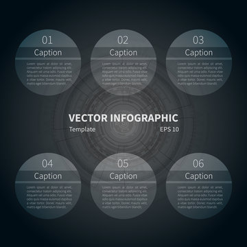 Futuristic infographic template on the gray background.