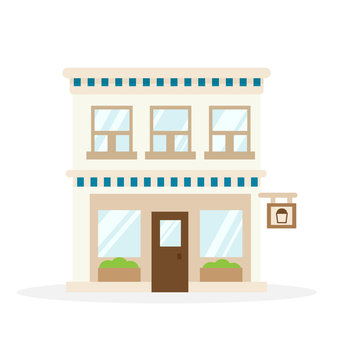 Store house flat design vector illustration