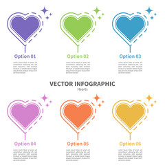 Infographic template with hearts