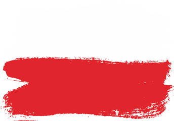 Poland Flag Vector Hand Painted with Rounded Brush