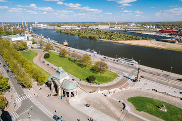 Szczecin / Panorama rzeki oraz historycznej części miasta. - obrazy, fototapety, plakaty