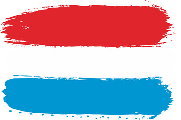 Luxembourg Flag Vector Hand Painted with Rounded Brush