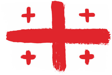 Fototapeta premium Georgia Flag Vector Hand Painted with Rounded Brush