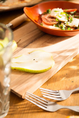 Friendly family dinner party preparation