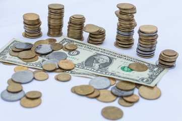 Dollar and Ukrainian penny