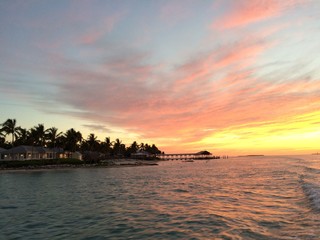 Naklejka premium Island in amazing sunset light