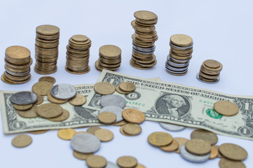 Dollar and Ukrainian penny