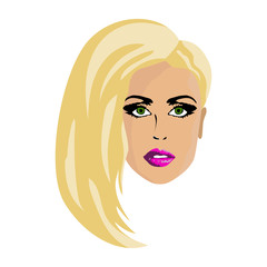 Female face on white background