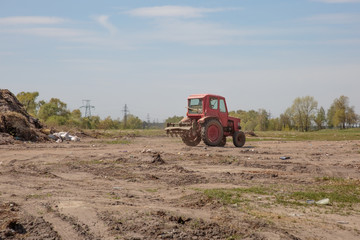 tractor with seedbed cultivator as part of pre seeding activities