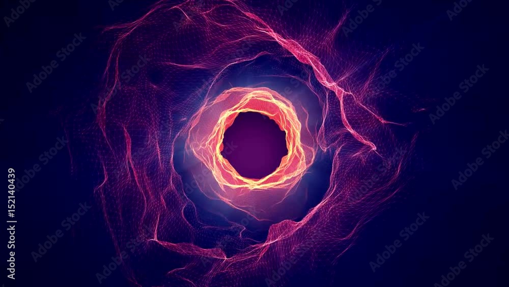 Wall mural animation of an abstract wormhole through time and space