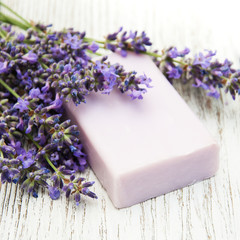 Obraz na płótnie Canvas Lavender with soap