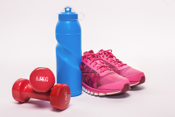 Sport objects equipment isolated healthy active lifestyle 
