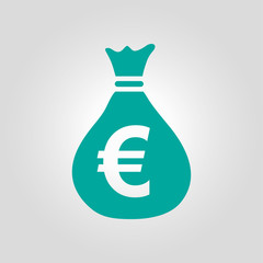 Euro EUR currency symbol. Flat design style. 