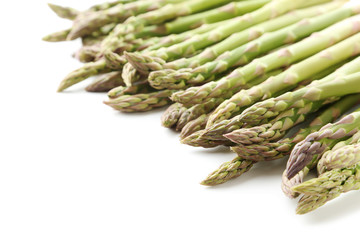 Green asparagus isolated on a white background