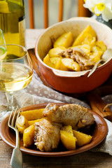 chicken drumstick with potato