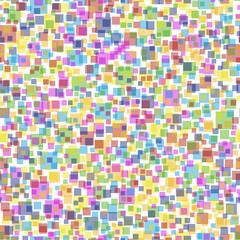 Colored Squares Seamless Pattern. Abstract Transparent Colorful Background