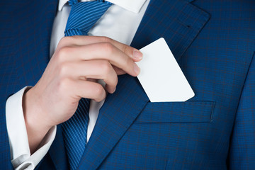 business ethics, banking and finance, card in hand of man