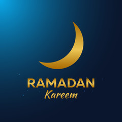 Fototapeta na wymiar Ramadan Kareem. Ramadan Mubarak. Greeting card. Arabian night with Crescent moon.
