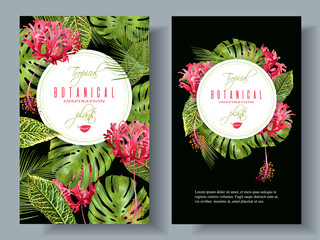 Tropical flower vertical banners © purplebird