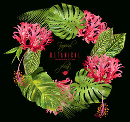 Tropical flower wreath © purplebird