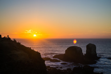 Orange sunset at the beach