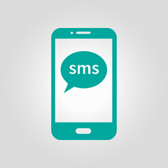 Smartphone email or sms icon. Mobile mail sign symbol.