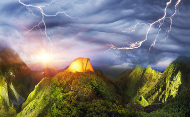 Tent in the mountains