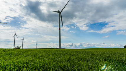 windmills on a field