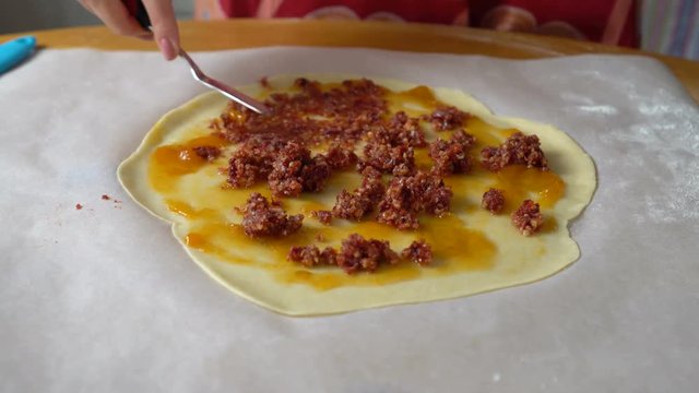 Woman working with dough