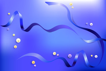 Obraz na płótnie Canvas Blue background with pearls