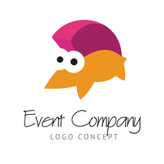 Logo concept with funny hedgehog.