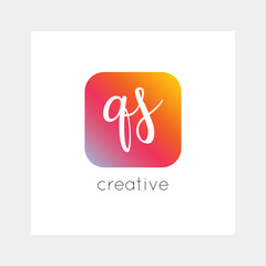 QS logo, vector. Useful as branding, app icon, alphabet combination, clip-art.