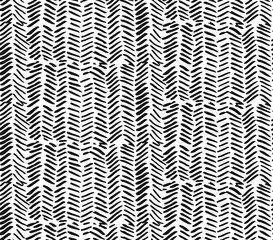 Hand drawn graphic brush strokes textured zig zag pattern.Seamless vector abstract painted pattern.