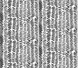 Hand drawn graphic brush strokes textured zig zag pattern.Seamless vector abstract painted pattern.
