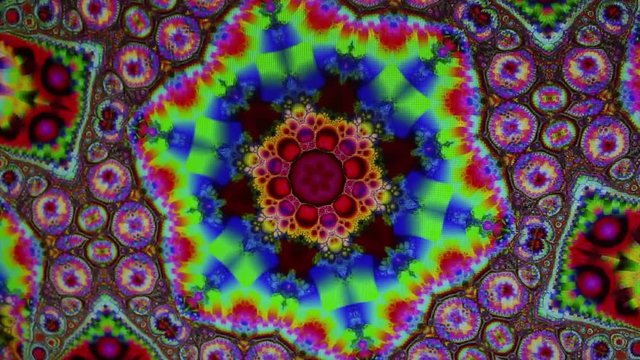 Animated tie-dye psychodelic kaleidoscope