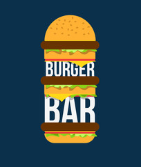 Burger bar print design for cafe
