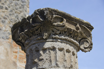 Corinthian Column at Pompeii, Italy