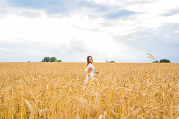 Young woman on a field