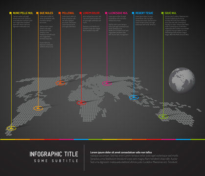 Infographic: Dark World map with pointer marks