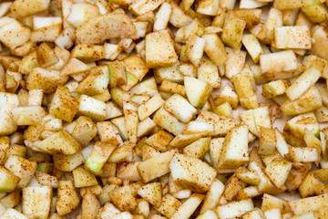 Filling for pie. Apples cinnamon