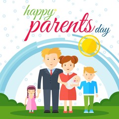 happy parents day white