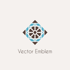 Vector mosaic rhomb emblem