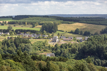 Naklejka premium Aerial view countryside near Bouillon in Belgium