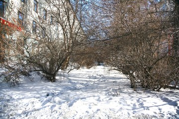  The winter in the city centre of Murmansk ,Russia