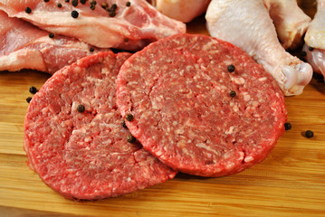 Raw Beef Burgers with Whole Peppercorns