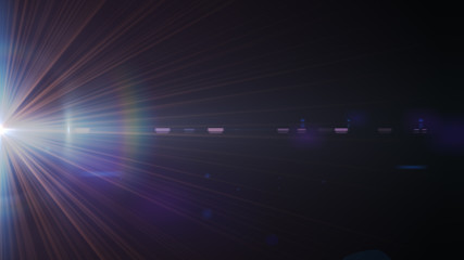 Real Lens Flare Shot in Studio over Black Background. Easy to add as Overlay or Screen Filter Photos