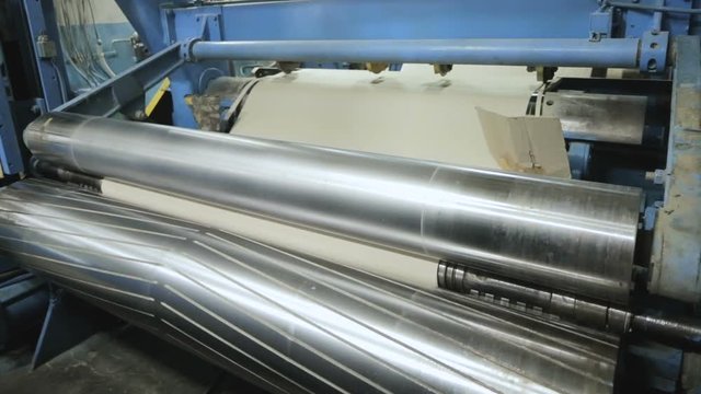 Paper production machine. Processing of secondary resources. Paper recycling. Large enterprise